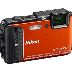 Nikon Coolpix AW130 16MP Waterproof Shockproof Digital Camera (Orange) (Renewed)