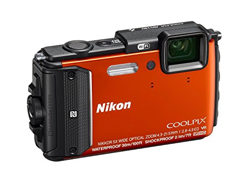 Nikon Coolpix AW130 16MP Waterproof Shockproof Digital Camera (Orange) (Renewed)