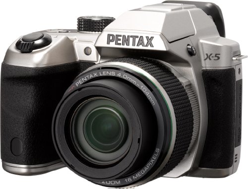 Pentax X-5 silver 16 Digital Camera with 26x Optical Image Stabilized Zoom with 3-Inch LCD (Silver)