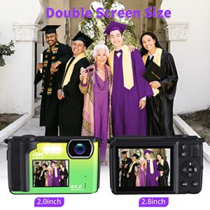 Digital Camera, Kids Camera with 32GB Card FHD 1080P 24MP Vlogging Camera with LCD Screen 16X Zoom Compact Portable Mini Rechargeable Camera Gifts for Students Teens Adults Girls Boys