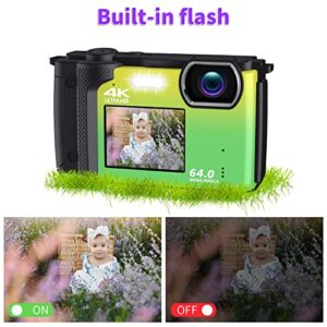 Digital Camera, Kids Camera with 32GB Card FHD 1080P 24MP Vlogging Camera with LCD Screen 16X Zoom Compact Portable Mini Rechargeable Camera Gifts for Students Teens Adults Girls Boys