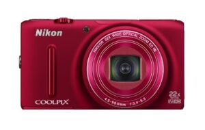 nikon coolpix s9500 wi-fi digital camera with 22x zoom and gps (red) (old model)