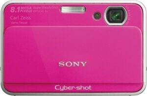 sony cybershot dsc-t2 8mp digital camera with 3x optical zoom (pink)