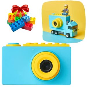 kids digital camera, 1080p fhd kids camera 2 inch ips screen compatible selfie support 32gb sd card, for boys girls puzzle pack included