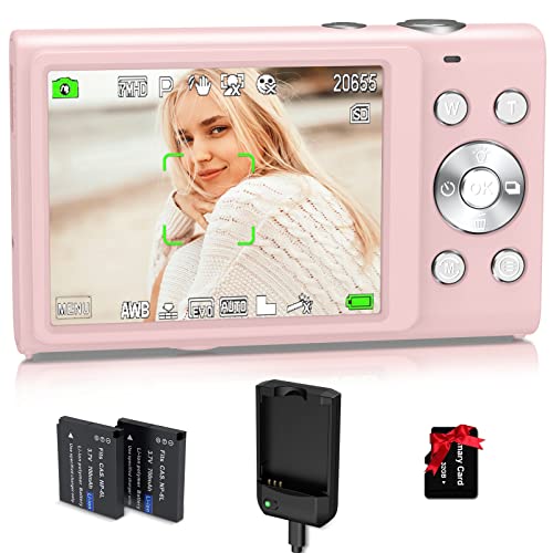 Animdreti Auto Focus 2.7K Digital Camera for Girls & Boys, 48MP Video Camera with 2.8 inch 2.7K FHD Large Screen & 16X Digital Zoom,Popular Children's Birthday Gifts,Come with 32G TF Card