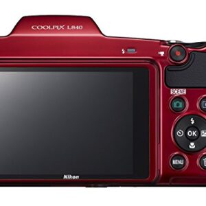 Nikon COOLPIX L840 Digital Camera with 38x Optical Zoom and Built-in Wi-Fi (Red) (Renewed)