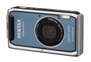 pentax optio w60 waterproof 10mp digital camera with 5x wide angle optical zoom (ocean blue)