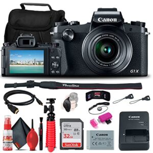 canon powershot g1 x digital camera (5249b001), 32gb card, card reader, case, flex tripod, hdmi cable, hand strap, cap keeper, memory wallet, cleaning kit (renewed)