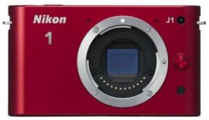 nikon 1 j1 10.1 mp hd digital camera body only (red)