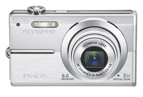 Olympus FE370 8MP Digital Camera with 5x Optical Dual Image Stabilized Zoom (Silver)