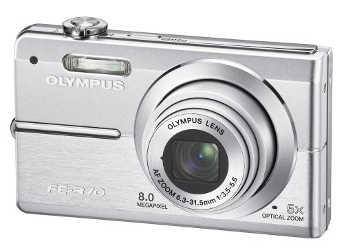 Olympus FE370 8MP Digital Camera with 5x Optical Dual Image Stabilized Zoom (Silver)