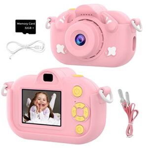 bioyoak kids camera, christmas birthday gift for boys age 3-9, hd digital video cameras for toddler with 1080p video, portable toy for 3 4 5 6 7 8 9 year old boys girls with 32gb sd card