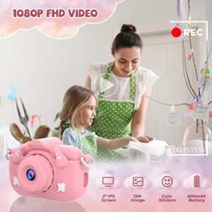 Bioyoak Kids Camera, Christmas Birthday Gift for Boys Age 3-9, HD Digital Video Cameras for Toddler with 1080P Video, Portable Toy for 3 4 5 6 7 8 9 Year Old Boys Girls with 32GB SD Card