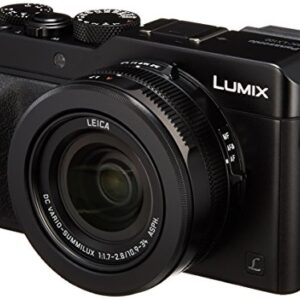 Panasonic Lumix DMC-LX100 Digital Camera, 12.8MP, 3.0-Inch Display, 24-75mm Leica DC Vario-Summilux f/1.7-2.8 Lens, 4K Ultra HD Video, HDMI/USB, Wi-Fi, NFC (Black) - International Version