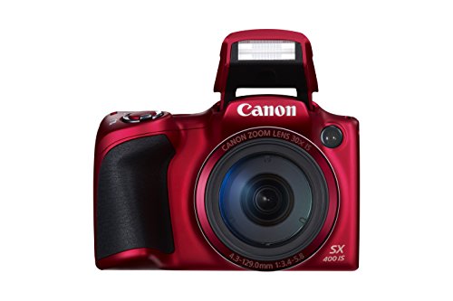 Canon Powershot SX400 is 16.0 MP Digital Camera with 30x Optical Zoom and 720p HD Video (Red)