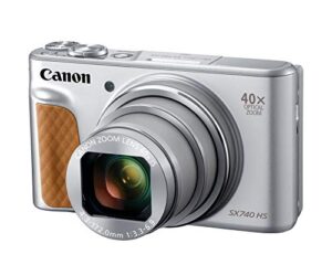 canon powershot sx740 digital camera w/40x optical zoom & 3 inch tilt lcd – 4k video, wi-fi, nfc, bluetooth enabled (silver) (renewed)