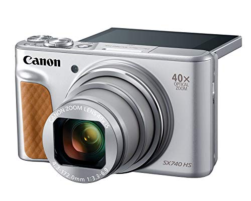 Canon PowerShot SX740 Digital Camera w/40x Optical Zoom & 3 Inch Tilt LCD - 4K Video, Wi-Fi, NFC, Bluetooth Enabled (Silver) (Renewed)