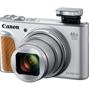 Canon PowerShot SX740 Digital Camera w/40x Optical Zoom & 3 Inch Tilt LCD - 4K Video, Wi-Fi, NFC, Bluetooth Enabled (Silver) (Renewed)