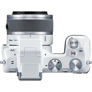 Nikon 1 V2 14.2 MP HD Digital Camera Body with 10-100mm VR 1 NIKKOR Lens (White)