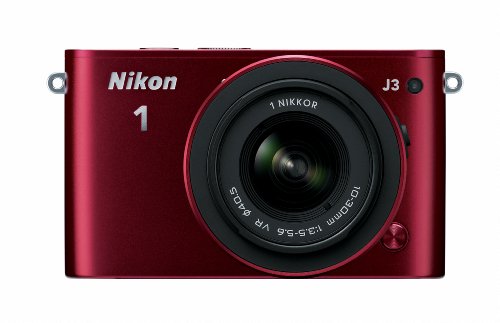 Nikon 1 J3 14.2 MP HD Digital Camera with 10-100mm VR 1 NIKKOR Lens (Red)