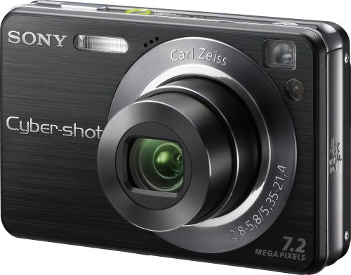 Sony Cybershot DSCW120/B 7.2MP Digital Camera with 4x Optical Zoom with Super Steady Shot (Black)