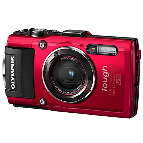 Olympus Stylus Tough TG-4 Digital Camera (Red) + Transcend 32GB Memory Card + Point & Shoot Camera Case + Card Reader + Floating Wrist Strap + Full Value Bundle - International Version (No Warranty)