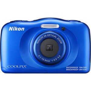 nikon coolpix w100 13.2mp waterproof digital camera 3x zoom, wifi (blue) 26516b – (renewed)