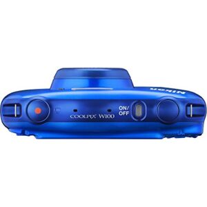Nikon COOLPIX W100 13.2MP Waterproof Digital Camera 3X Zoom, WiFi (Blue) 26516B - (Renewed)