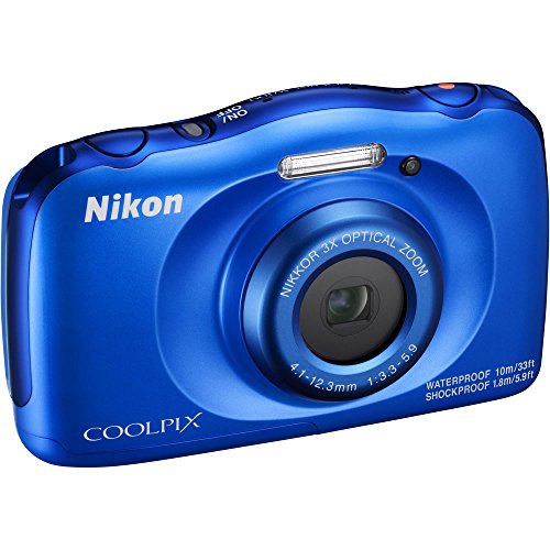 Nikon COOLPIX W100 13.2MP Waterproof Digital Camera 3X Zoom, WiFi (Blue) 26516B - (Renewed)