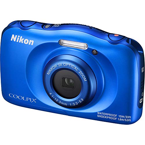 Nikon COOLPIX W100 13.2MP Waterproof Digital Camera 3X Zoom, WiFi (Blue) 26516B - (Renewed)