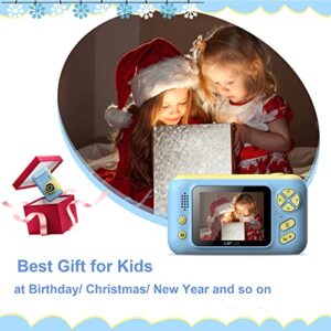 Andoer 1080P Kids Digital Camera Mini Video Camera for Kids 40MP 2.4 Inch IPS Screen 180° Rotatable Lens Built-in Battery Cute Photo Frames Fun Games with Neck Strap Mini Desktop 32GB Memory Card