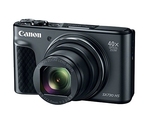 Canon PowerShot SX730 Digital Camera w/40x Optical Zoom & 3 Inch Tilt LCD - Wi-Fi, NFC, Bluetooth Enabled (Black) (Renewed)