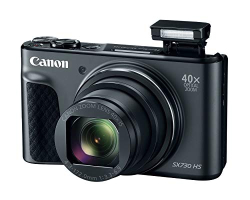 Canon PowerShot SX730 Digital Camera w/40x Optical Zoom & 3 Inch Tilt LCD - Wi-Fi, NFC, Bluetooth Enabled (Black) (Renewed)