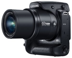 samsung wb2200f 16.3mp cmos smart wifi & nfc digital camera with 60x optical zoom, 3.0″ lcd and 1080p hd video (black)