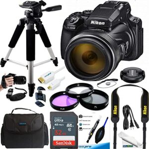 nikon coolpix p1000 16.7 digital camera with 3.2″ lcd, black – advanced bundle