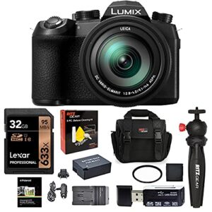 panasonic lumix fz1000 ii 20.1mp digital camera, 16x 25-400mm leica dc lens point and shoot camera with memory card, bag, spare battery and more
