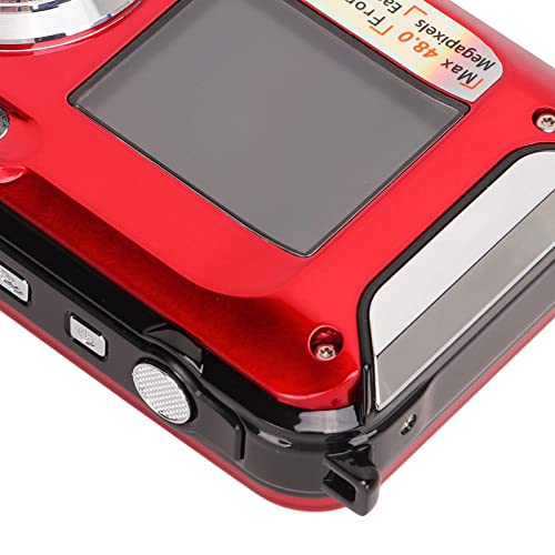 Digital Camera, 2.7K Video Vlogging Camera for Kids, Compact Point and Shoot Camera, 16X Digital Zoom, 2.7" Dual LCD Screen, Waterproof, Continuous Shooting for Teens Students Boys Girls(Red)