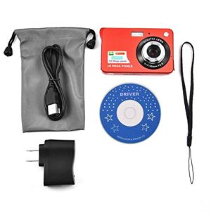 digital camera, 720p hd 2.7 inch tft lcd screen 5mp mini compact digital camera support sd card camera video recorder for children, beginners, elderly.(red)
