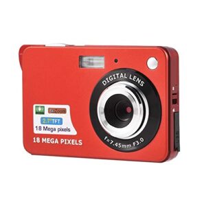 Digital Camera, 720P HD 2.7 Inch TFT LCD Screen 5MP Mini Compact Digital Camera Support SD Card Camera Video Recorder for Children, Beginners, Elderly.(Red)