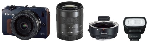 Canon mirrorless interchangeable lens camera EOS M double lens kit EF-M18-55mm F3.5-5.6 IS STM/EF-M22mm F2 STM included Beiburu EOSMBL-WLK - International Version (No Warranty)