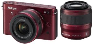 nikon 1 j2 camera body white + nikkor vr 10-30mm lens kit red international version (no warranty)