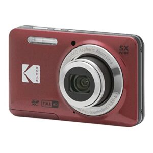 Kodak PIXPRO Friendly Zoom FZ55 Digital Camera (Red) with Hard Case and 32GB SD Card Bundle (3 Items)