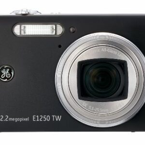 GE E1250TW-BK 12MP Digital Camera with 5X Optical Zoom and 3.0 Inch LCD with Auto Brightness - Black