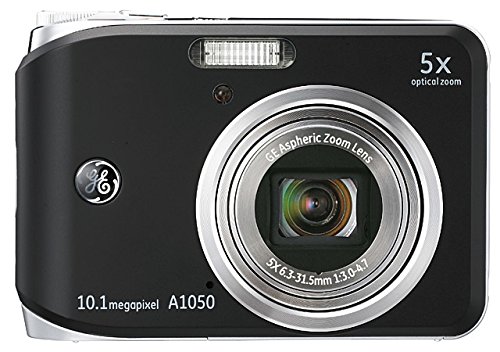 GE A1250-BK 12MP Digital Camera with 5X Optical Zoom and 2.5 Inch LCD with Auto Brightness - Black