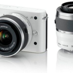 Nikon 1 J1 Compact System Camera with 10-30mm and 30-110mm Double Lens Kit - White (10.1MP) 3 inch LCD