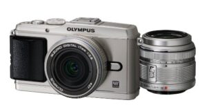 olympus mirror interchangeable lens pen e-p3 twin lens kit silver e-p3 tkit slv – international version (no warranty)