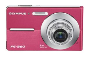 olympus fe360 8mp digital camera with 3x optical dual zoom (pink)