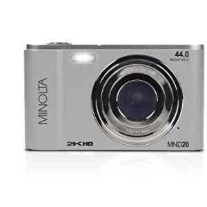 Minolta MND20 44 MP / 2.7K Ultra HD Digital Camera (Silver)