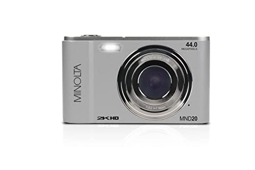 Minolta MND20 44 MP / 2.7K Ultra HD Digital Camera (Silver)
