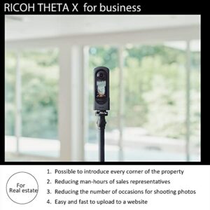 Ricoh Theta X 360 Degree Camera, High Resolution Image of approximate 60M, 5.7K 360, Touch Screen